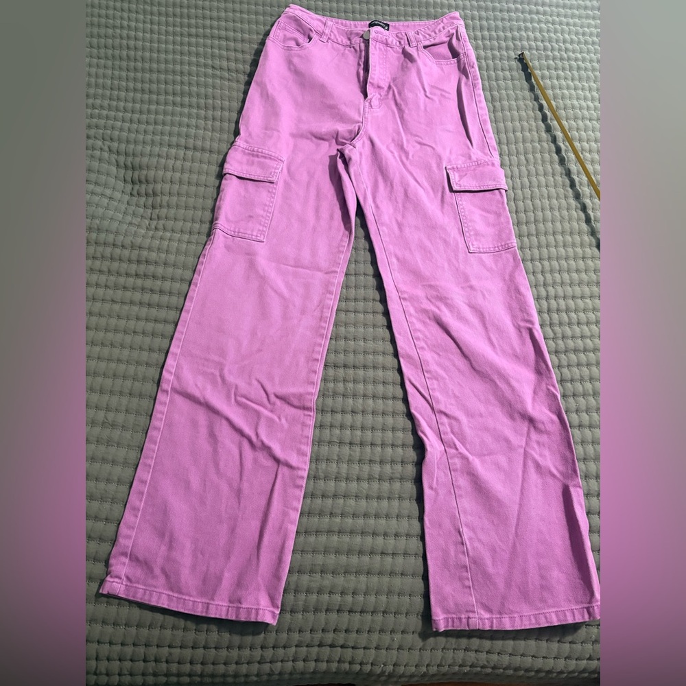 Women's Purple Boot Cut Cargo Pants